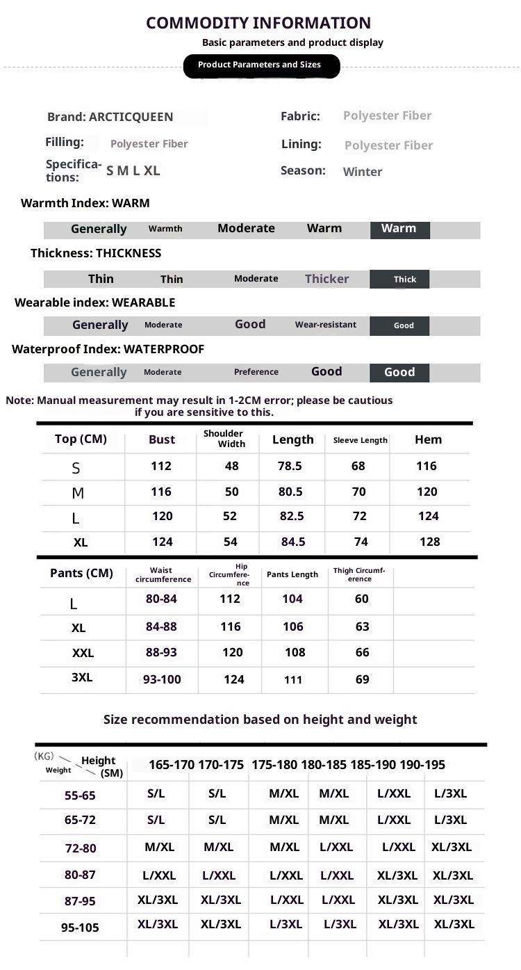 001 Men's Suit Set For Snowboarding And Skiing, Korean Style, Plus Size, Winter Thickened Outdoor Northeast Travel Ski_voghion.com