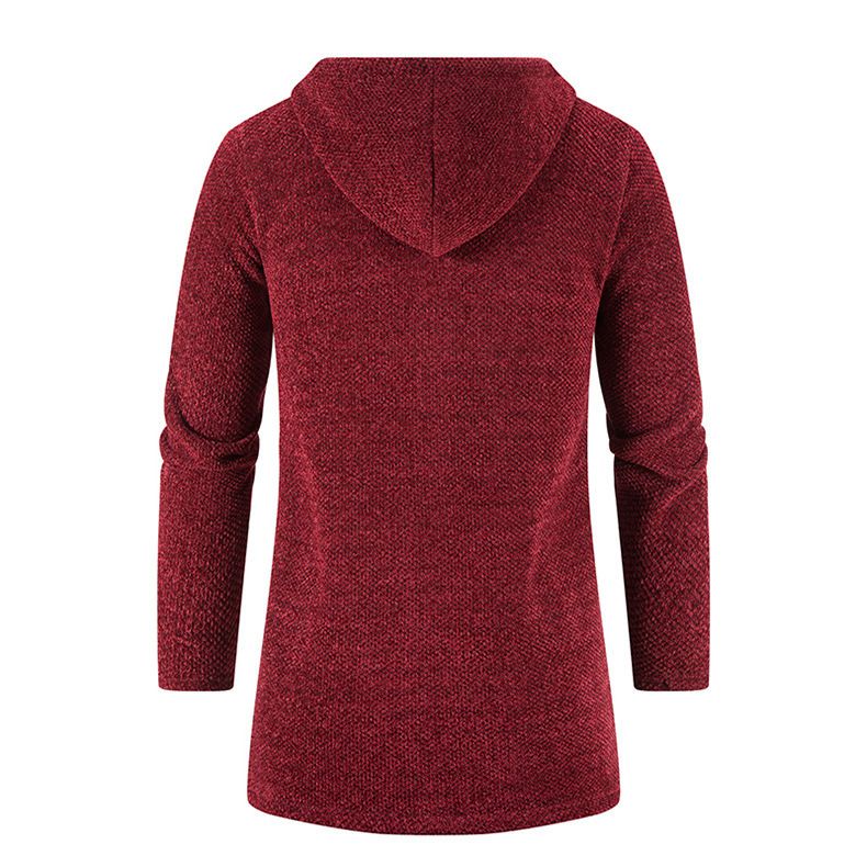 Men's medium length loose large size sweater coat knit cardigan men's top_voghion.com