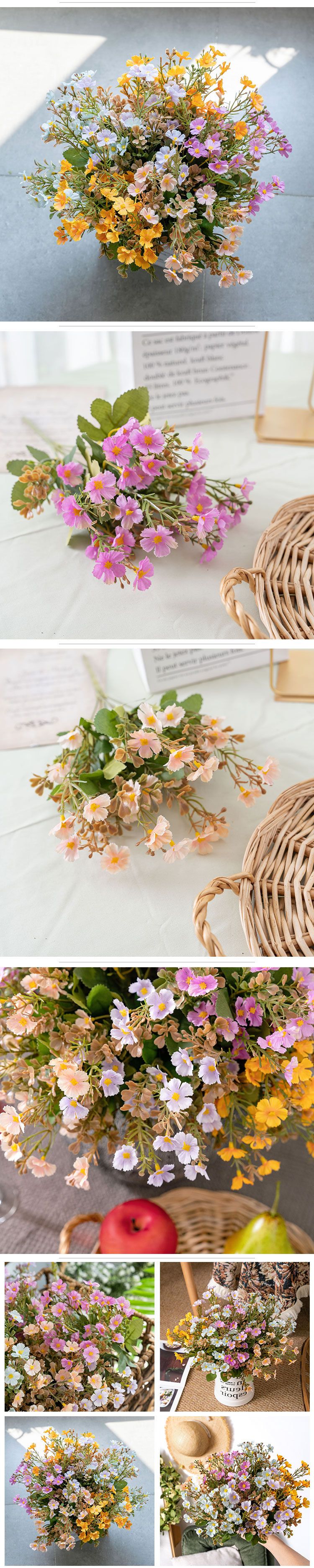 Party Supplies Simulation Flower Crafts Snow Cherry Blossom Flowers And Green Plants_voghion.com