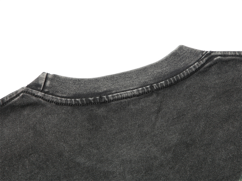 Abbigliamento maschile stile divertente teschio e ossa stampati, lavato per creare una vecchia maglietta a maniche lunghe_voghion.com