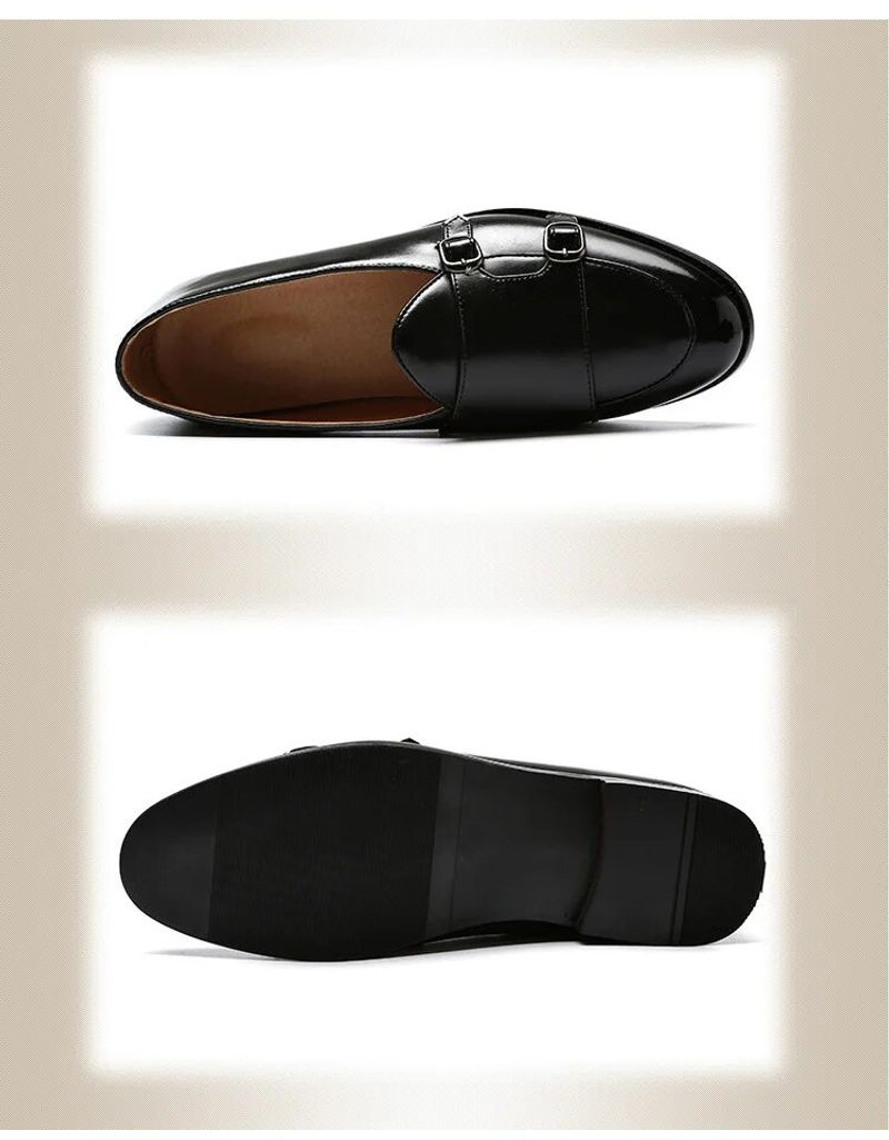 Herren Retro Patina Freizeit Lederschuhe Trendy Schnalle Party Hochzeit Schuh Herren Driving Flats Herren Mokassins Loafers EU_voghion.com