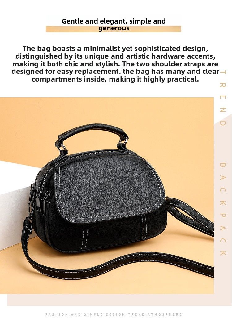 Borsa a mano, piccola borsa rotonda, versatile borsa da donna, borsa a tracolla_voghion.com