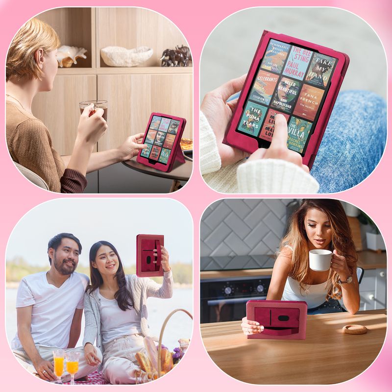 Für Kindle Paperwhite 11./12. Generation, Ledertasche 6,8/7 Zoll Universal mit Magnetspule_voghion.com