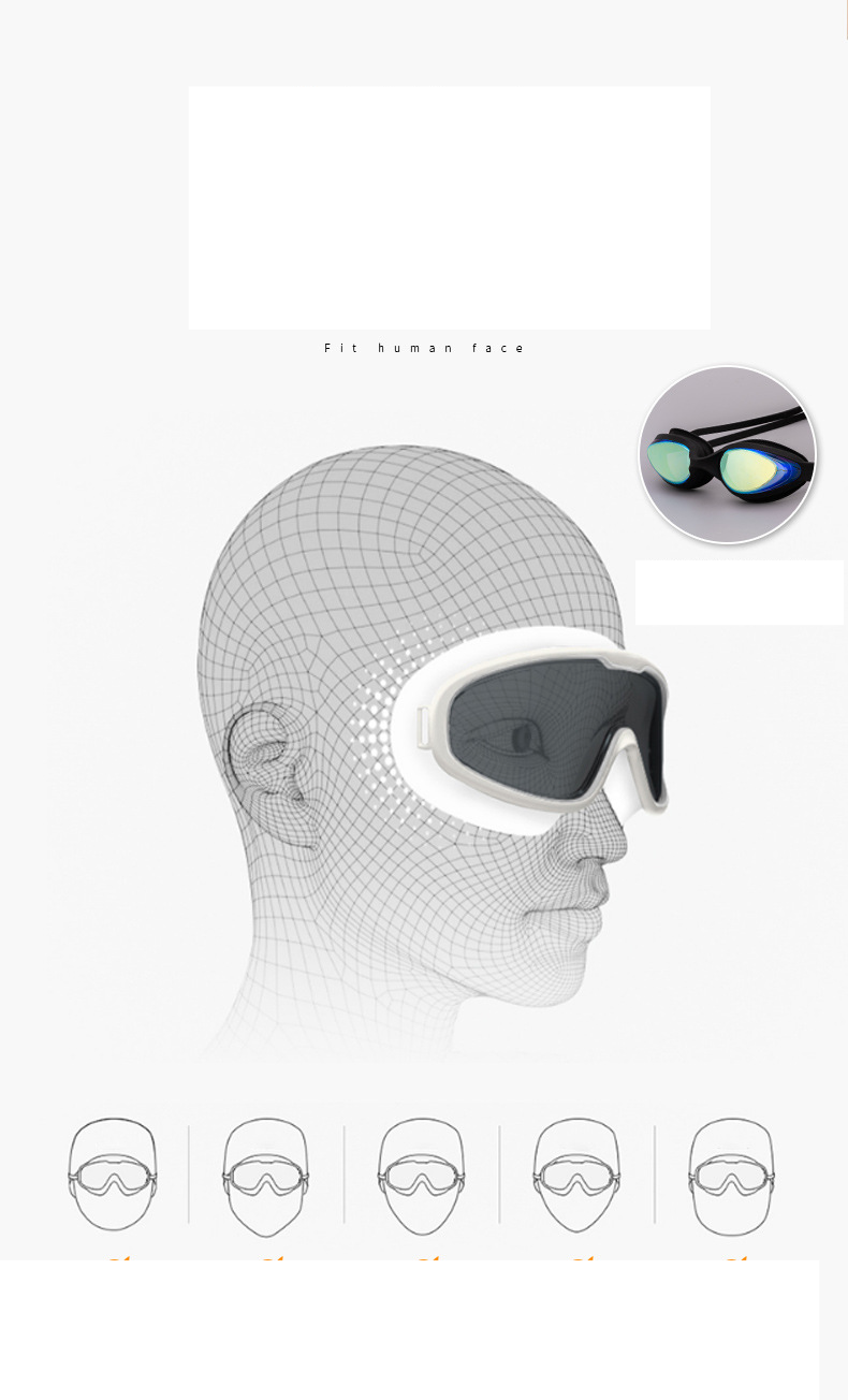 New adult waterproond anti-fog swimming glasses silicone electroplated lens headwear goggles_voghion.com