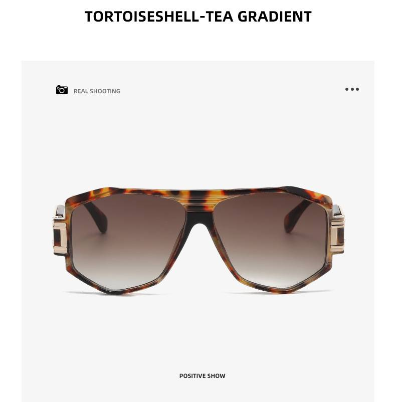 TGOGO Neue Pilotensonnenbrille für Herren ist keine europäische und amerikanische Straßenfotografie, moderne, polygonale Retro-Krötenbrille mit großem Rahmen, UV400_voghion.com