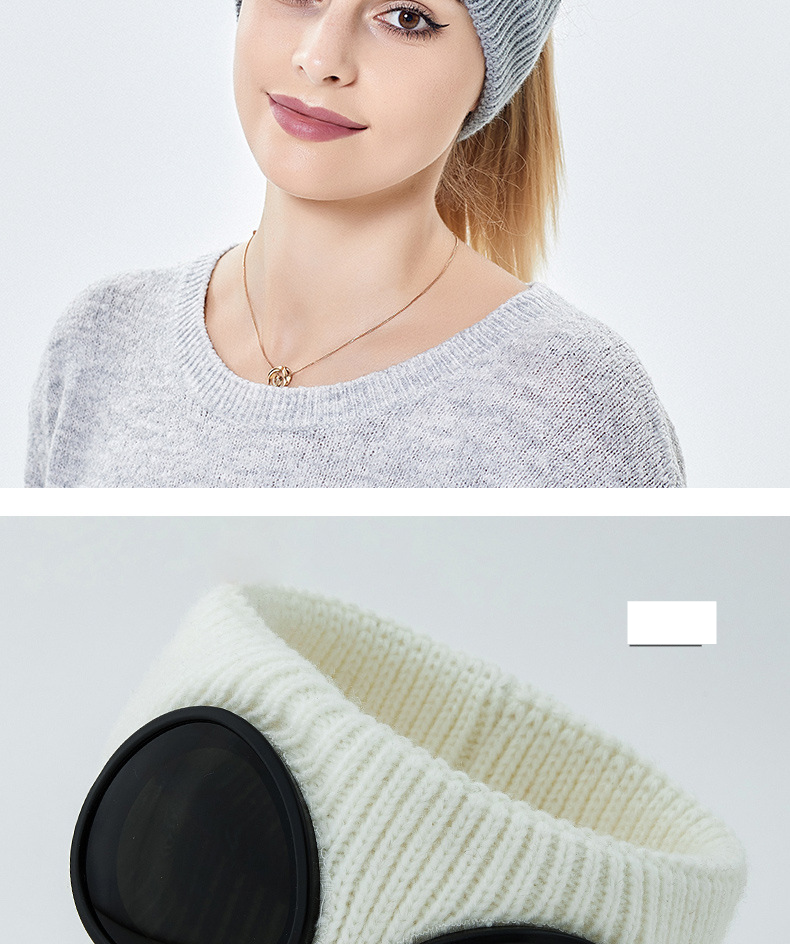 Unisex Accessories akinių vilnos galvos juostelė pora kasdieniška galvos juosta paprasta vėjui atspari megzta galvos juosta_voghion.com