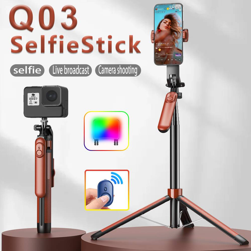 Scalable wireless remote control tripod phone holder with flash, selfie stick, and versatile photography tools_voghion.com