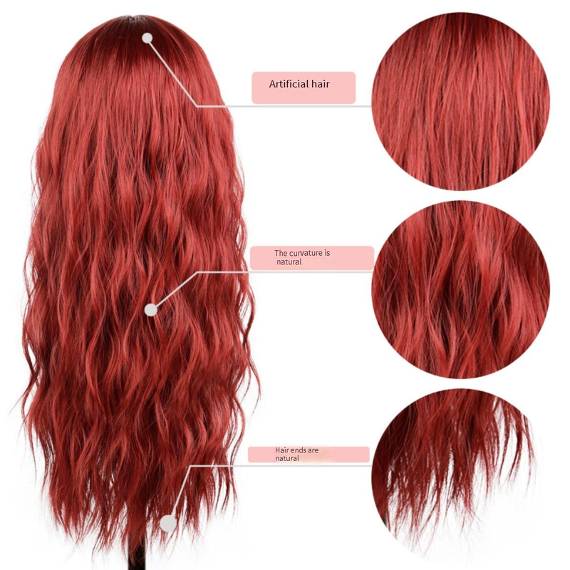 Extension per capelli, parrucche, parrucche per donne, 4*4, piccole, in pizzo, grandi, ondulate, medie, lunghe, ricci, parrucche in pizzo rosso vino, copricapo_voghion.com