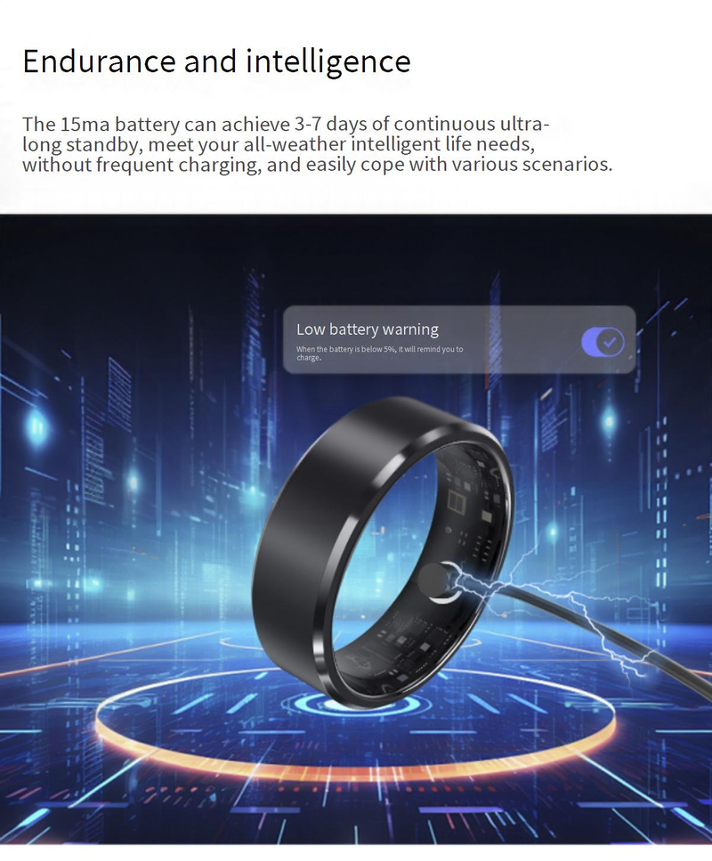 Rings S2 Smart Ring con diverse modalità sportive, avviso di frequenza cardiaca, monitoraggio dell'ossigeno nel sangue, sport all'aria aperta, monitoraggio degli effetti del sonno_voghion.com