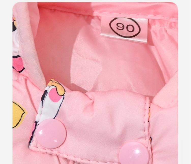 Giacca invernale per bambini con orecchie di animali - Cappotto imbottito leggero per bambini e bambine, morbido capospalla con cappuccio in poliestere per neonati e bambini piccoli (80-120 cm)_voghion.com