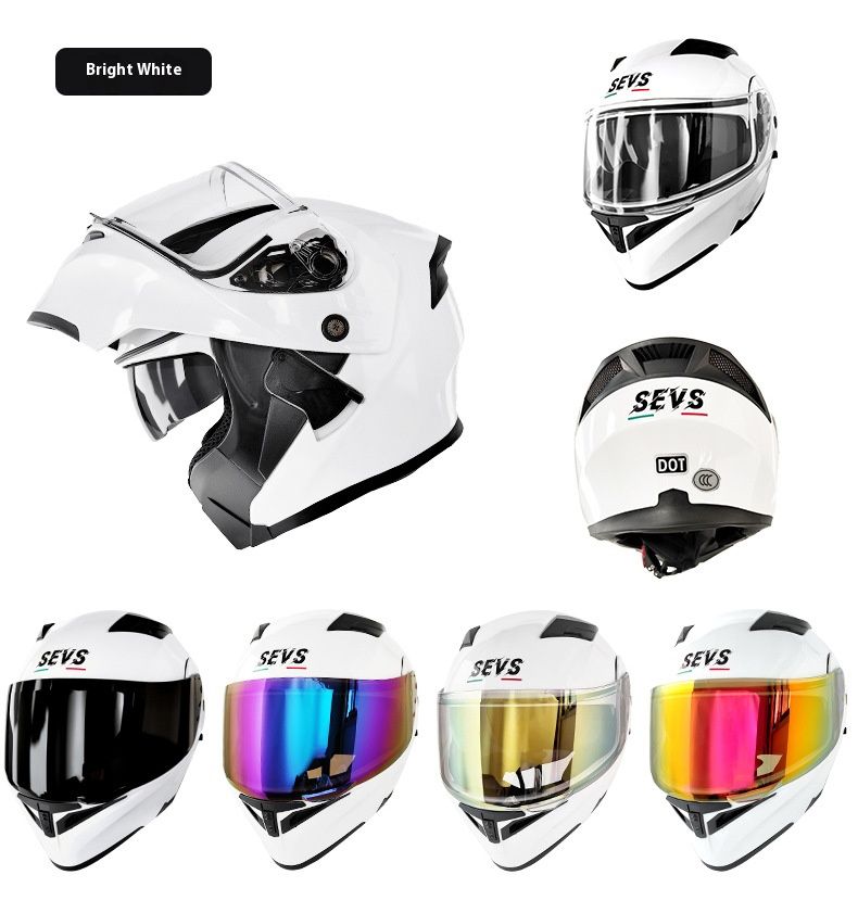 DOT & 3C Certified Modular Bluetooth Motorcycle Helmet – ABS Flip-Up Helmet With 500mAh Intercom, Dual Visors & 12 Color Options_voghion.com