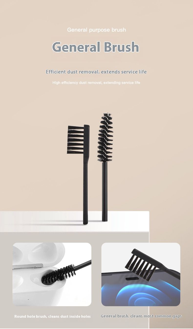 Multifunctionele reinigingsset – zachte borstel en microvezel voor telefoons, tablets, camera's, TWS-oordopjes (ABS, draagbaar, 6-in-1 gereedschap)_voghion.com