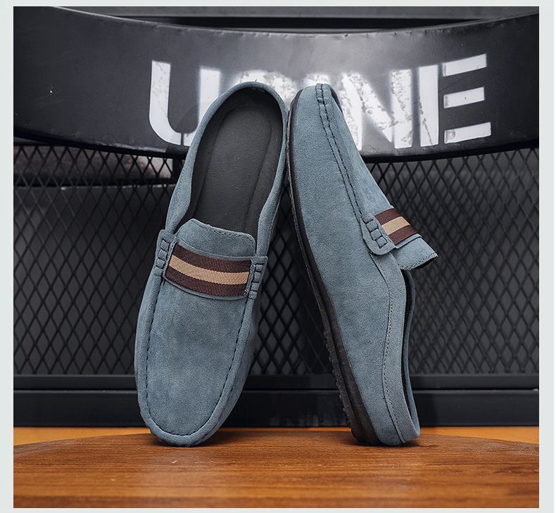 Neue, leichte Bean-Schuhe für Herren, sommerliche Ein-Fuß-Passform, atmungsaktiv, lässig, mit halber Stütze für Herren_voghion.com