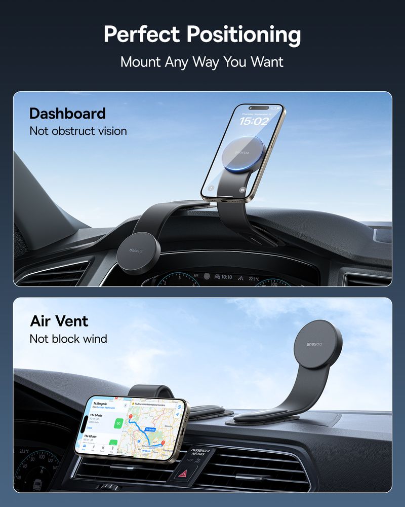 Baseus C02 Magnetic Car Phone Holder Easy Paste With Universal Compatibility For Dashborad_voghion.com