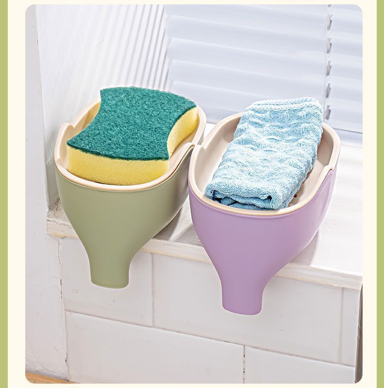 No-Drill Household Portable Non-Slip Elephant Soap Dish With Lid Countertop Storage Rack_voghion.com