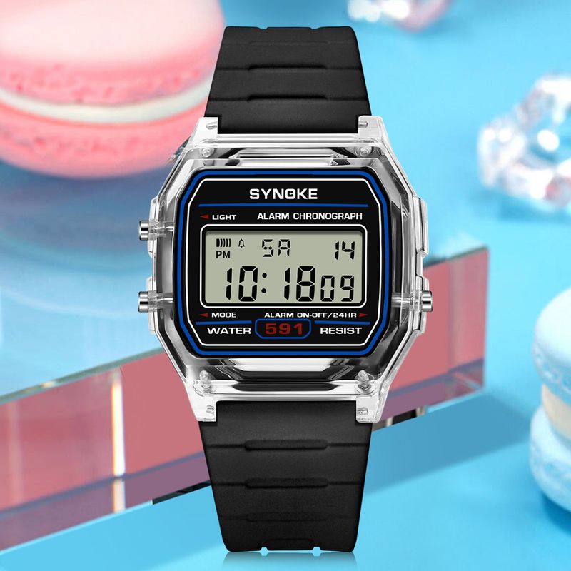 SYNOKE Elektronische Sportuhr für Studenten, leichtes Design, klassisch, klein, quadratisch_voghion.com