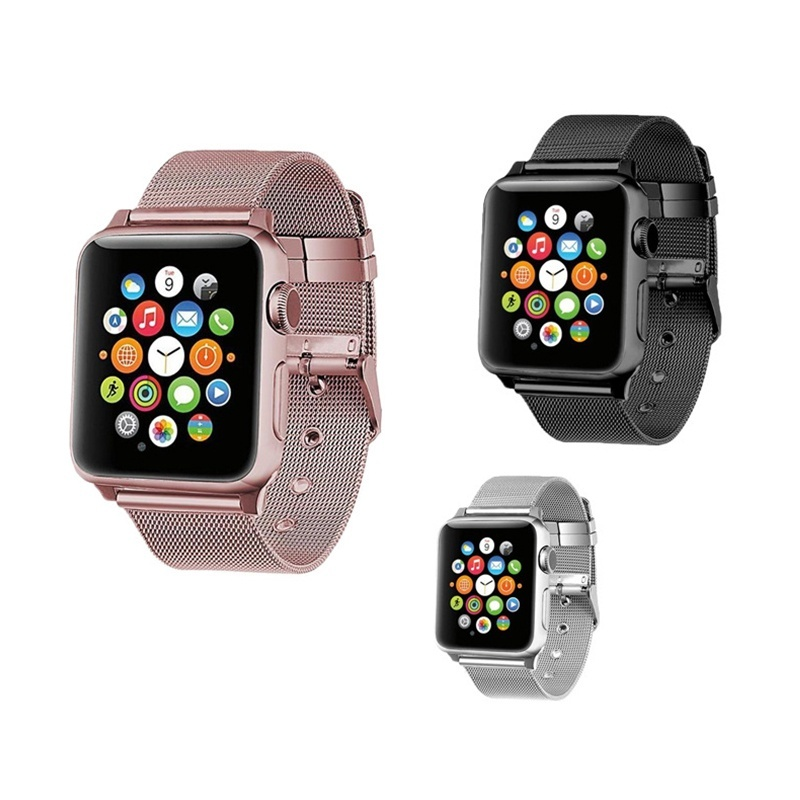 Strap for Apple Watch Band 42mm 38 40 44mm Stainless Steel Metal Bracelet Mesh Belt Watchband for Iwatch Serise 7 6 5 se 4 3 2 1_voghion.com