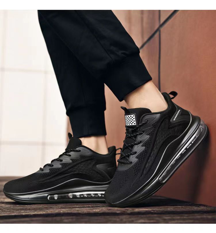 Leisure Men's Breathable Fly Woven Low Top Sports Shoes, Fashionable Air Cushion Outdoor Running And Travel Shoes_voghion.com