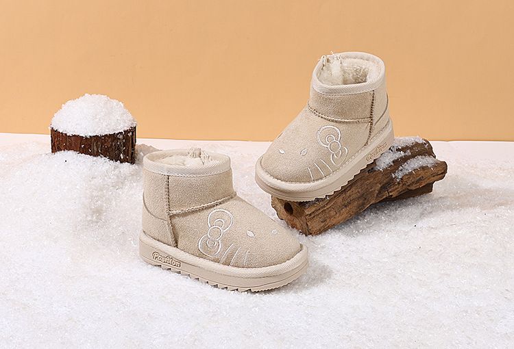 ShoeGlobe Baby Snow Neonati Bambini Ragazze Caldi Stivali Corti Invernali Ragazzi Piccoli Scarpe di Cotone Foderate in Pile_voghion.com