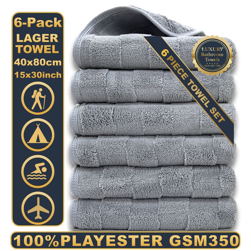 6 Parçalı 40x80 cm Mercan Polar Havlu Seti - Ultra Yumuşak ve Süper Emici, Ev ve Seyahat İçin Banyo ve El Havluları Dahil_voghion.com
