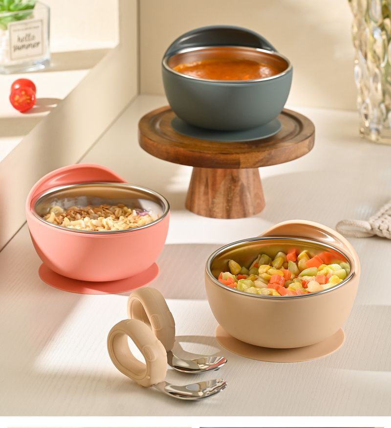 Baby silicone baby complementary food grade children's anti fall suction cup bowl, feeding tableware set_voghion.com