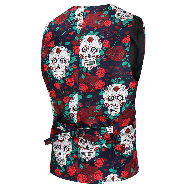 Large quantity in stock Foreign trade new men's fashion suit vest printed casual vest M-4XL MJ144_voghion.com