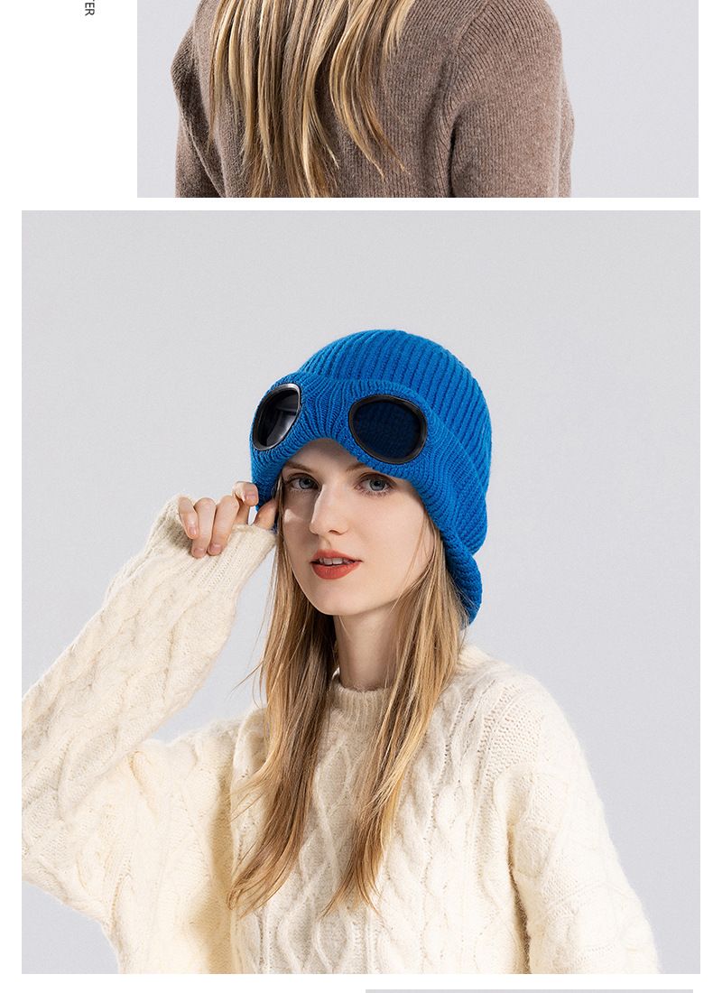 New Winter Fashionable Versatile Hat With Plush Warm Windproof Hat For Women Ear Protection Knitted Yarn Hat_voghion.com