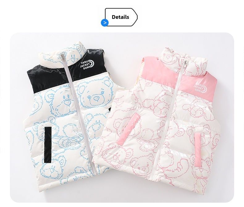 Minichoc Gilet in seta di piume di alta qualità per bambini, senza lavaggio, 2025, nuovo autunno inverno per ragazzi e ragazze, lucido_voghion.com