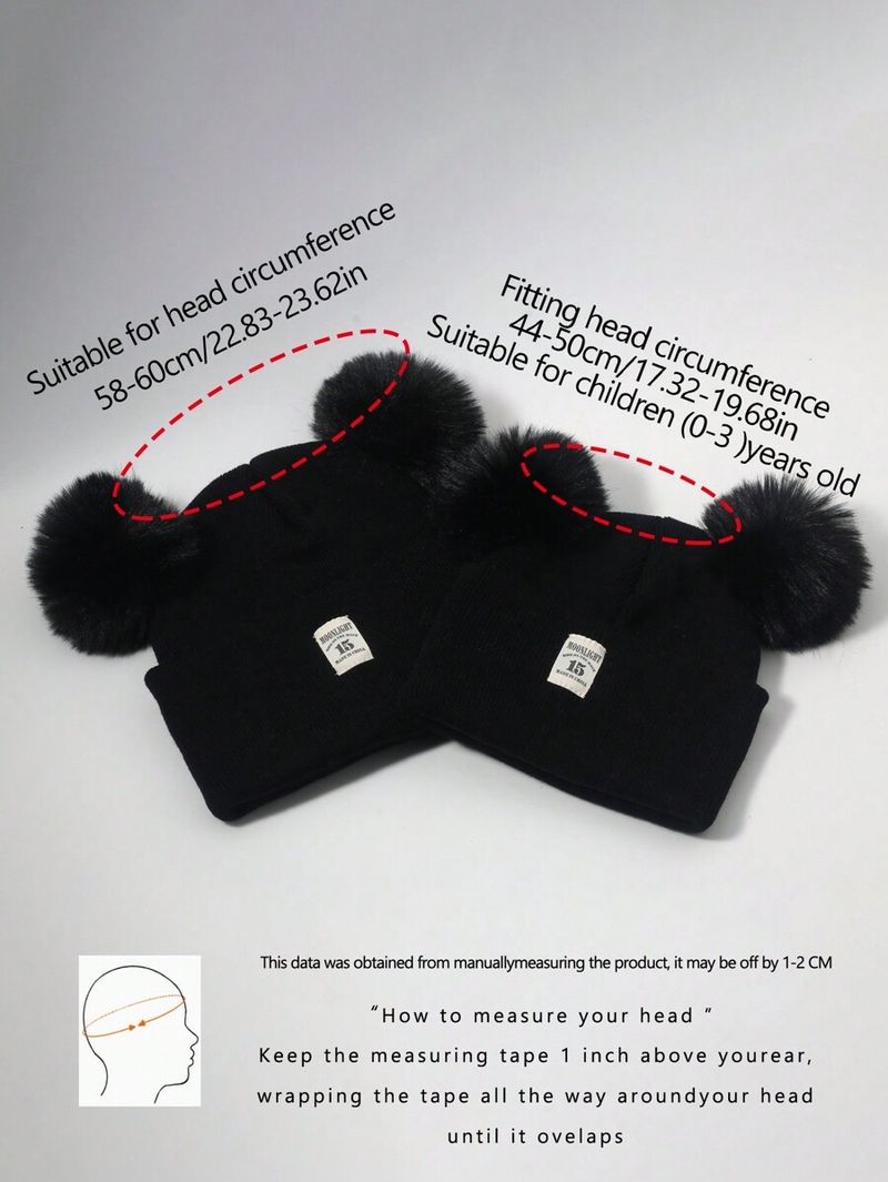 3 Stécker Puppelchers Wantermütz waarm Klengkannermützchen léif Pompom Kannermützchen gestrickt Puppelchersmützchen Puppelchersschnéimützchen fir Puppelchersjongen_voghion.com