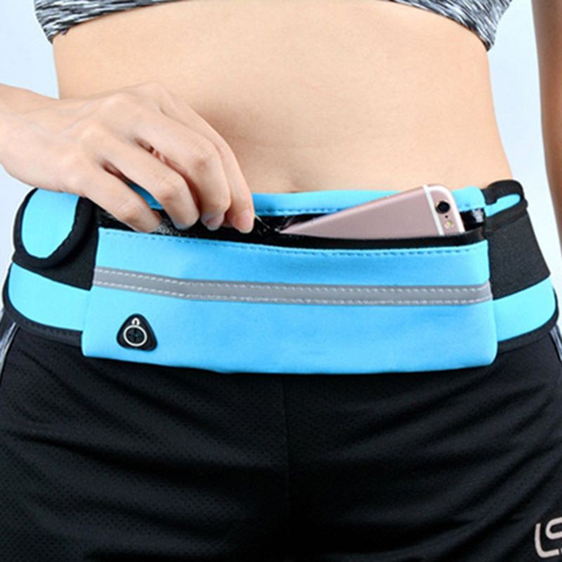 Lihanbao Portable Waterproof Running Waist Bag Jogging Hiking Sport Belt Anti-theft Pouch-Black_voghion.com