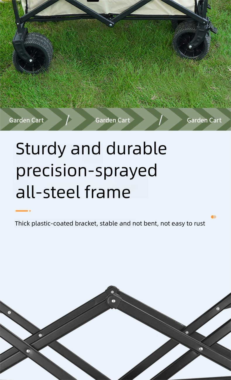 Tragbarer Picknickwagen für den Außenbereich, kleiner Anhänger, Campingwagen, Faltwagen_voghion.com