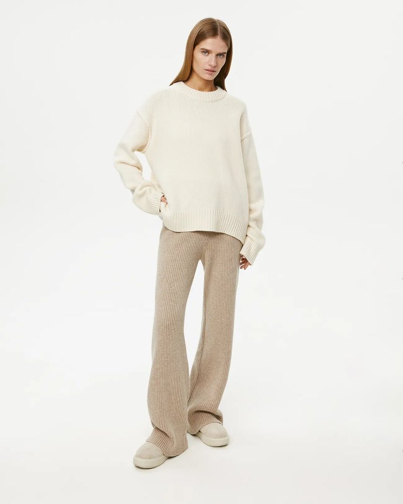 Damenbekleidung Oversize Strickpullover Winter Lässiger Rundhals Langarm Pullover Weich Bequem Lockere Passform Tunika Top_voghion.com