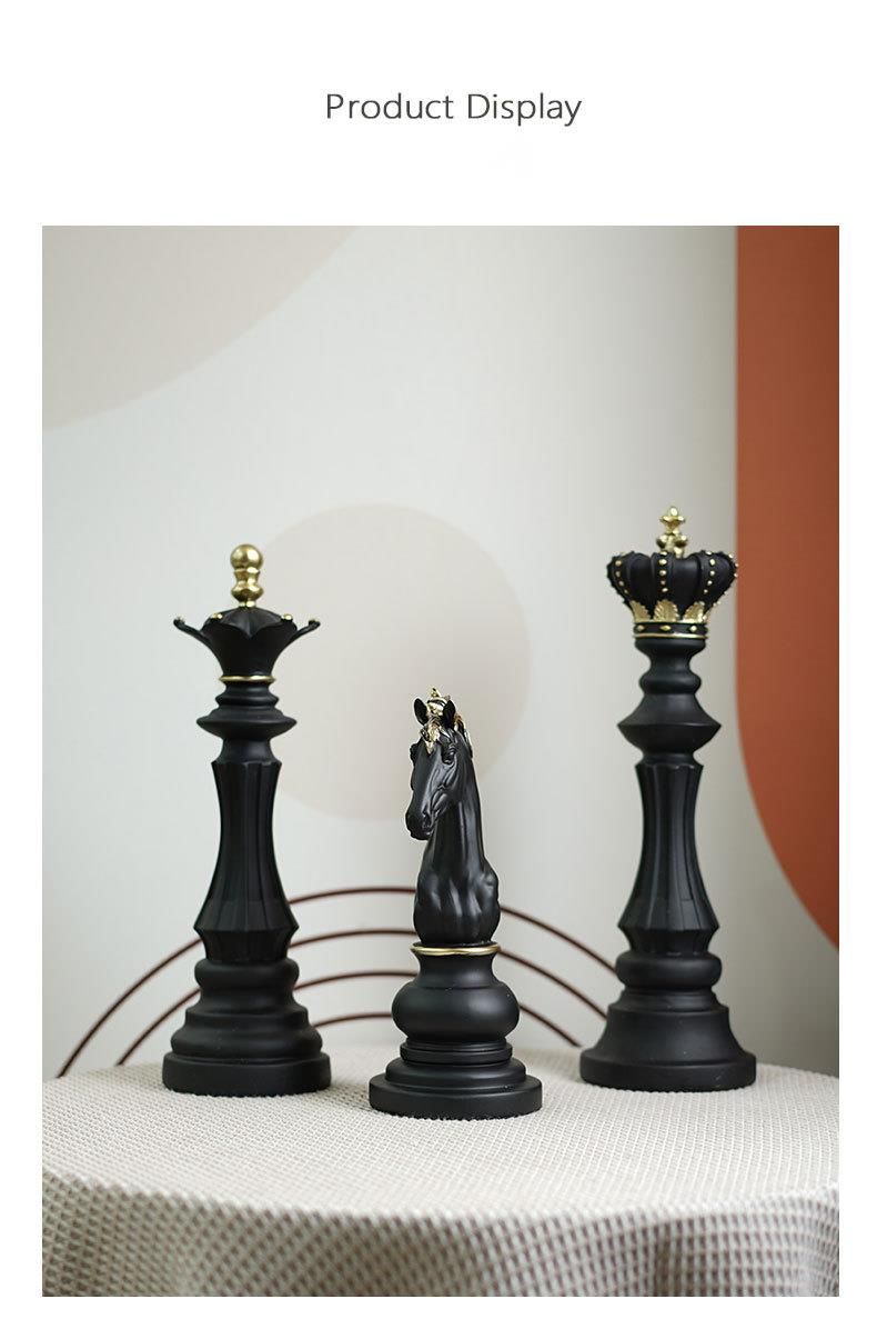 Nordic Set Dekoration Schwarz Und Weiß Schach Stück Hause Fenster Display Harz Handwerk_voghion.com