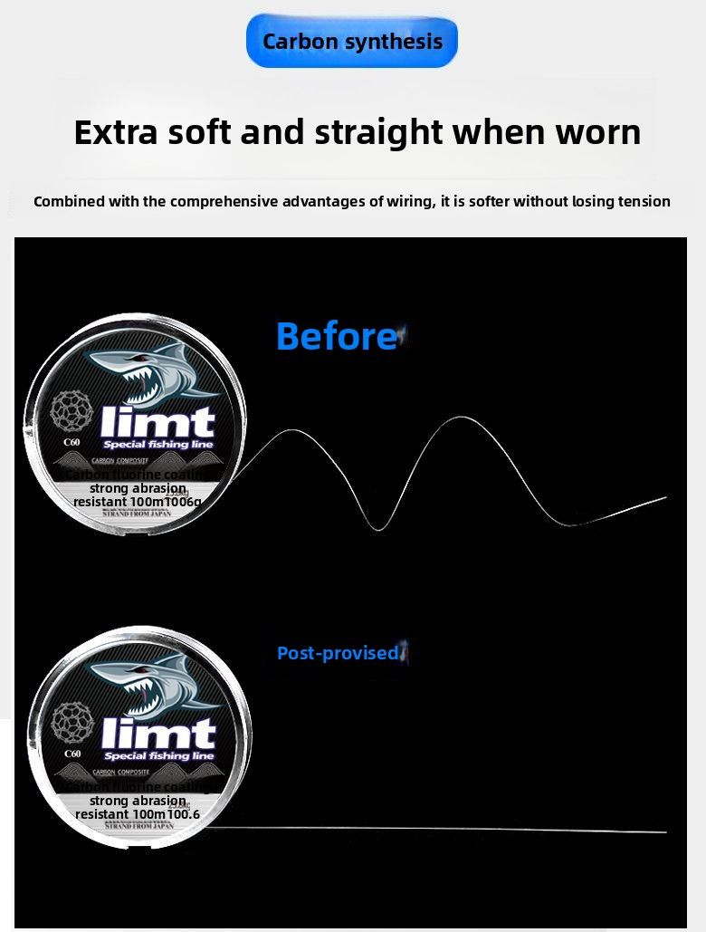 Linea di esche in nylon giapponese al carbonio e super resistente alla trazione per la pesca su zattera di ghiaccio_voghion.com
