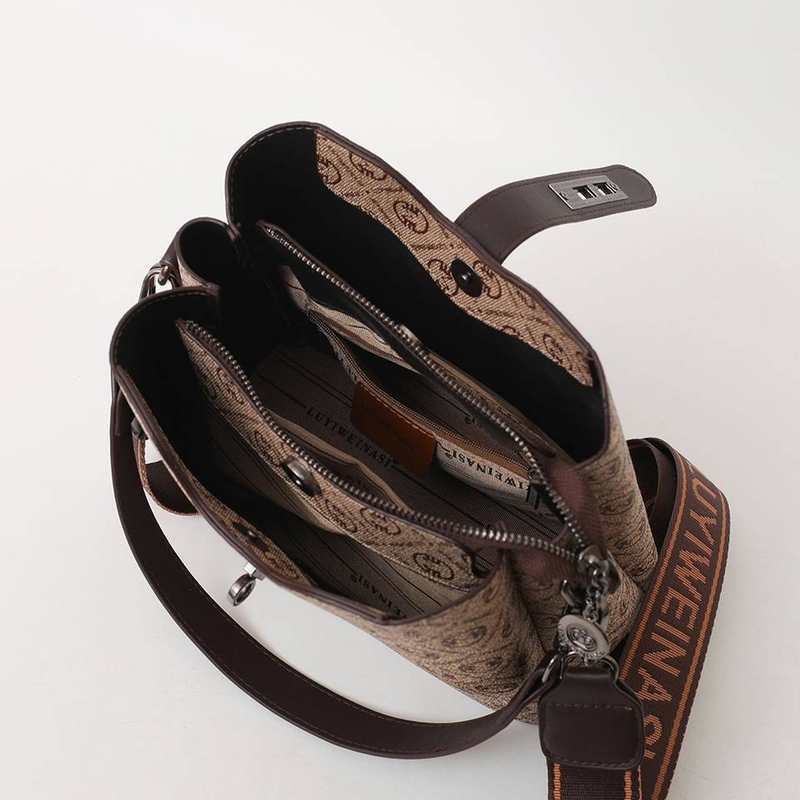 Bolso tipo cubo para mujer nuevo 2024, bolso de hombro con estampado vintage, bolso bandolera con correa ancha_voghion.com