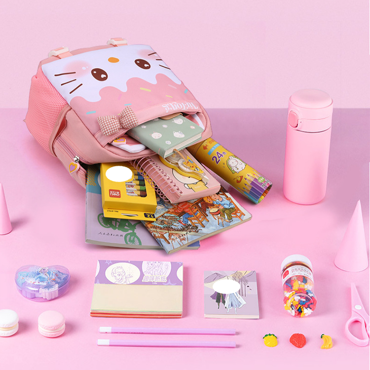 Skolesekk for barneskoleelever, tegneserie-søt barnehagesekk for 5-9 år, beskyttende ryggsekk for menn_voghion.com
