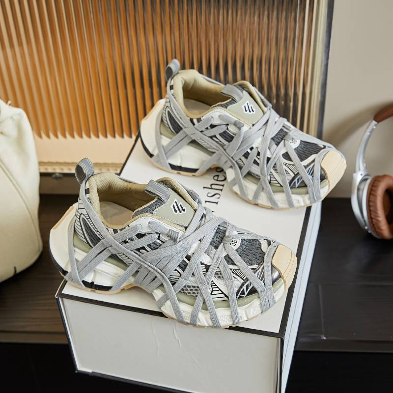 MingLiu Neue Papa-Schuhe mit Saugfoliensohle für Damen im Frühjahr 2025, Laufsportschuhe mit dicker Sohle und Riemen, Retro-Vintage-Freizeitschuhe für Damen_voghion.com