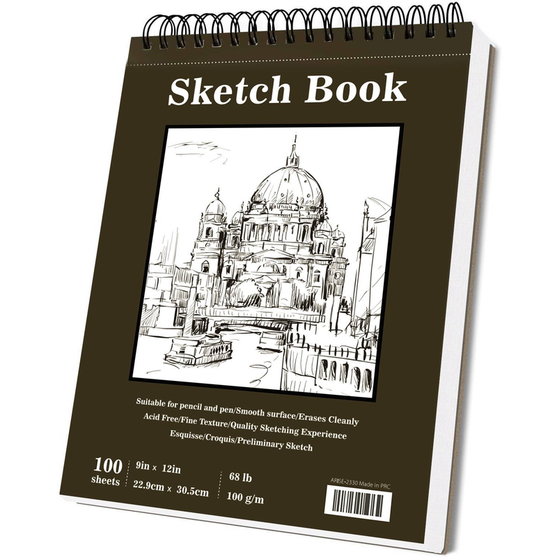 Sketchbooks 9 X12 Inch Sketchbook Thickened 200 Pages Spiral Sketchbook Children's Art Painting Blank Paper Drawing Book_voghion.com