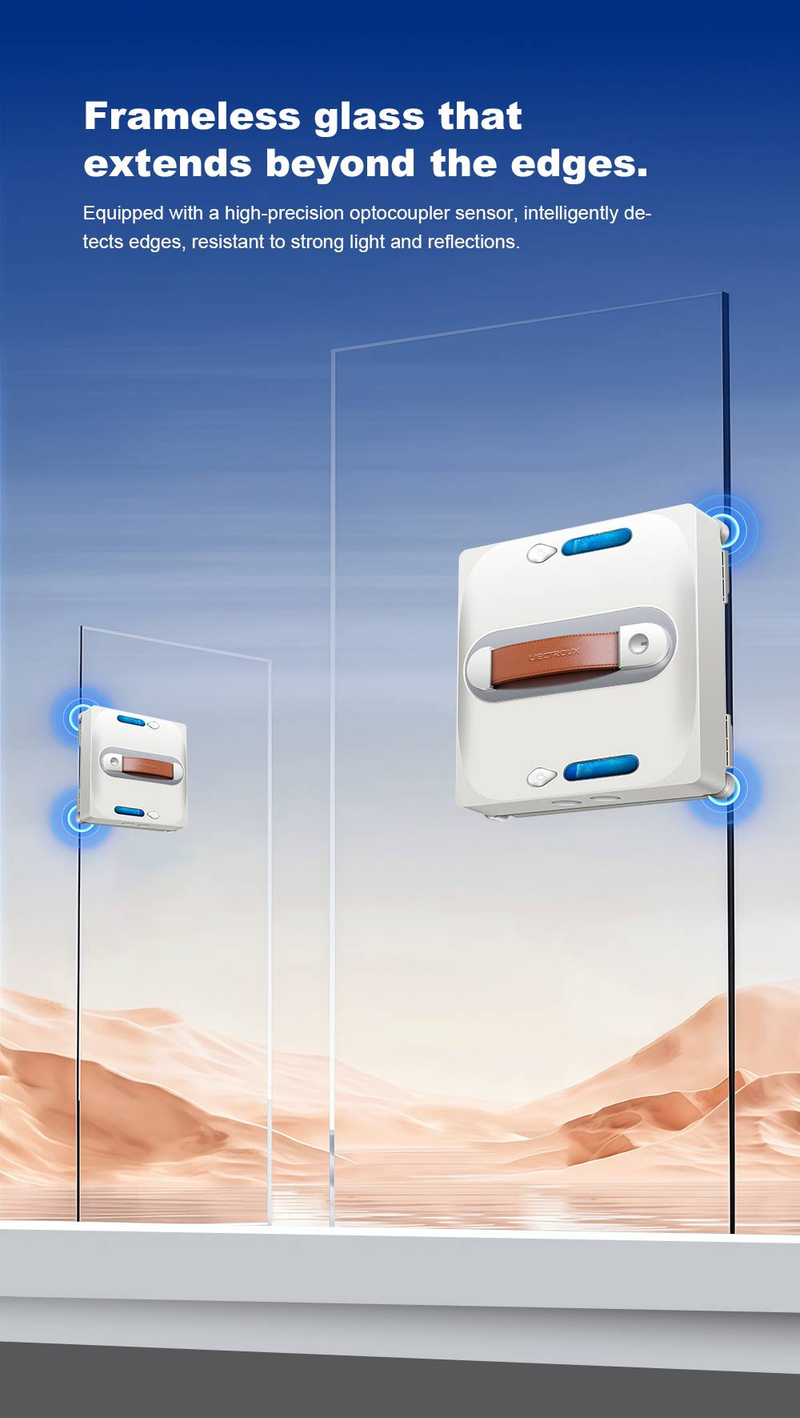 Robot lave-vitres Liectroux S11, jet d'eau 4 directions, navigation intelligente, système de sécurité multiple, fonctionnement sans cadre, télécommande et application._voghion.com