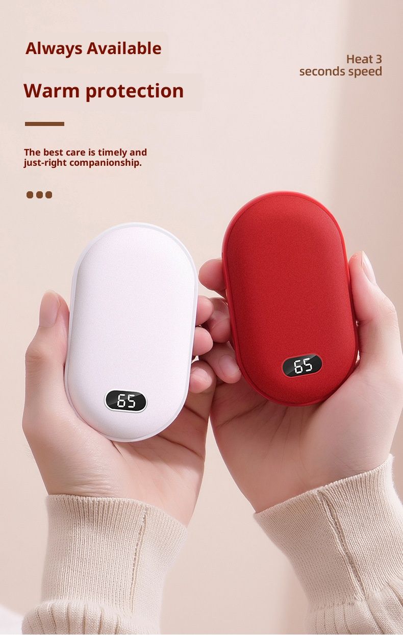 Digital Display Hand Warmer – USB Rechargeable Portable Heating Pad With Aluminum Heat Diffusion, 3-6H Battery Life_voghion.com
