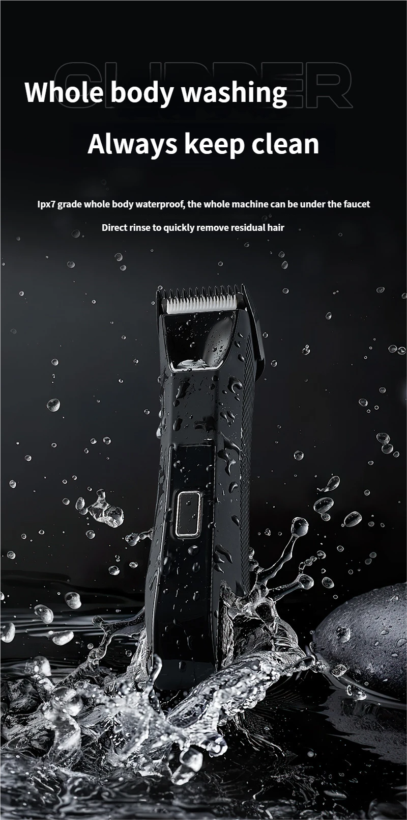 2-in-1 elektrische lichaamshaartrimmer, waterdichte knipbeurt voor het hele lichaam, scheermes, mannelijke en vrouwelijke intieme haarverzorging, schaamhaar- en beenhaartrimmer_voghion.com