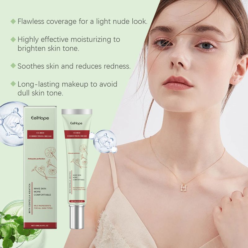 EelHope Centella CC Cream ist sanft, feuchtigkeitsspendend, Concealer, Foundation Make-up, Nude Make-up, aufhellend, leicht,_voghion.com