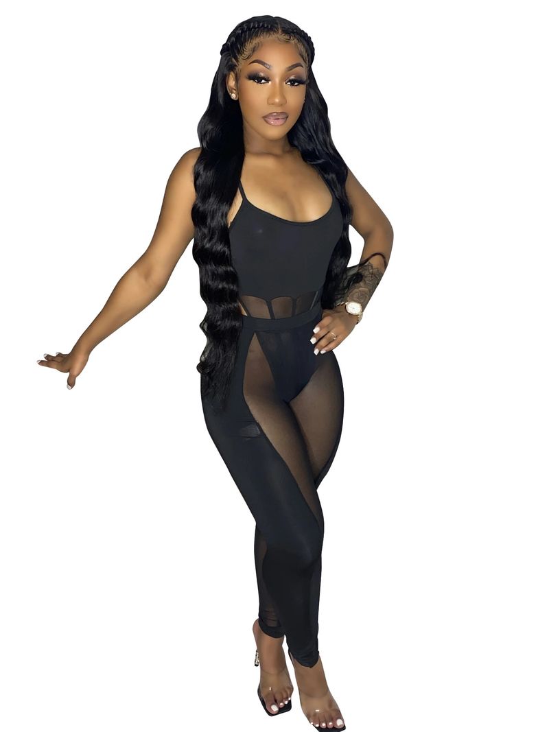 Set da donna in due pezzi con prospettiva sexy da discoteca cava con cuciture a rete_voghion.com