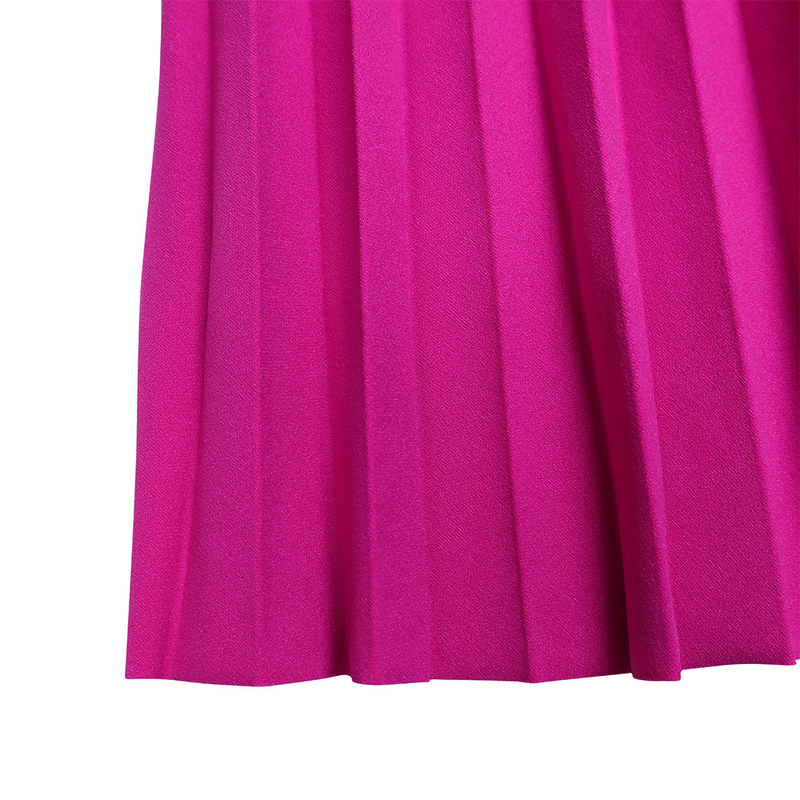 Women's fashion temperament color matching strap pleated skirt elegant_voghion.com