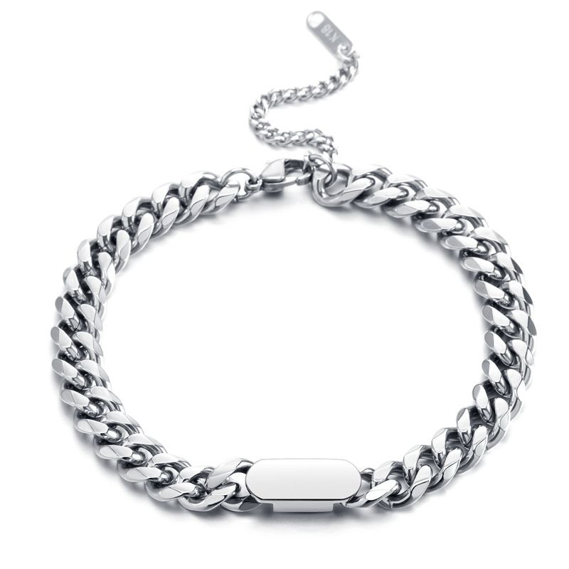 Gioielli da uomo alla moda in acciaio inossidabile e argento, con catena cubana, design minimalista, bracciale di tendenza hip hop_voghion.com