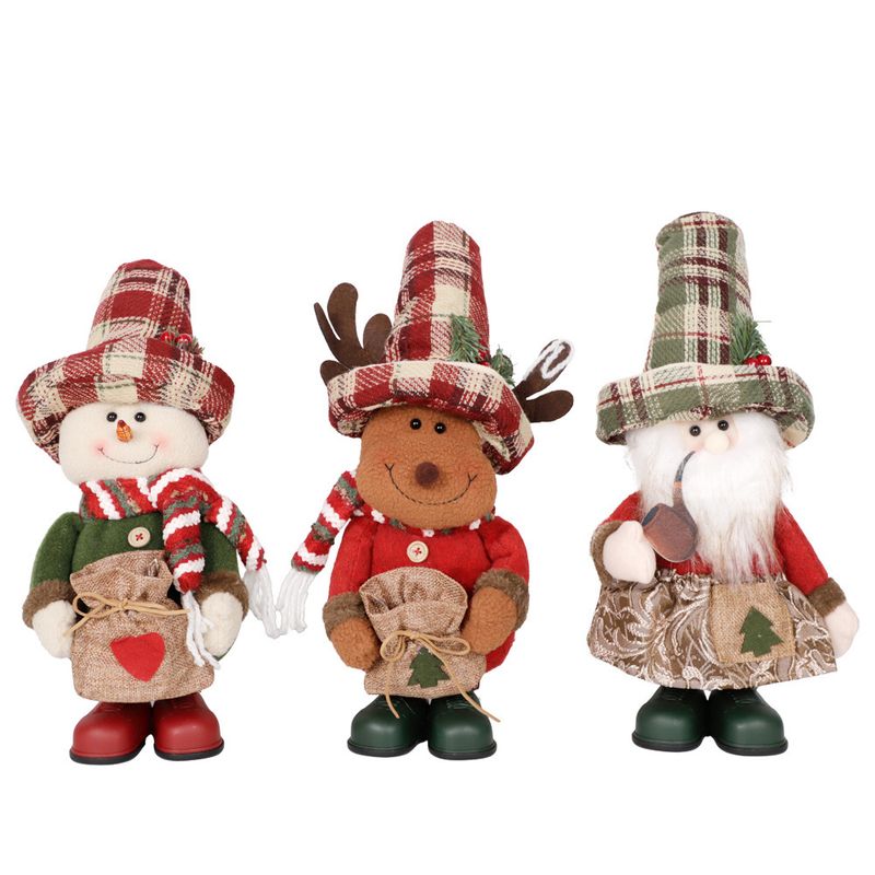 New Linen Apron Standing Doll Santa Claus Home Decoration Christmas Accessories_voghion.com