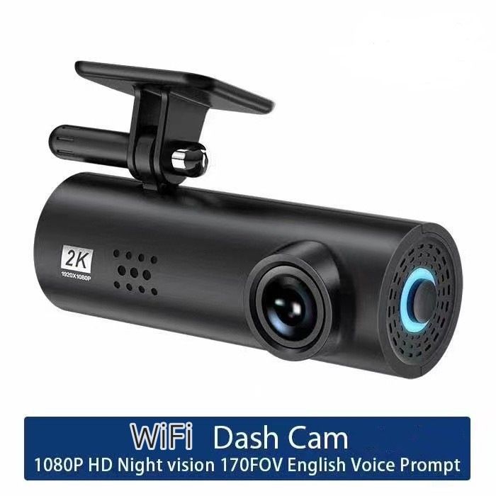 Grabadora de conducción transfronteriza, máquina de lápiz labial con visión nocturna HD, WiFi inalámbrico, lente única sin pantalla, pegamento 3m, Dash Cam_voghion.com
