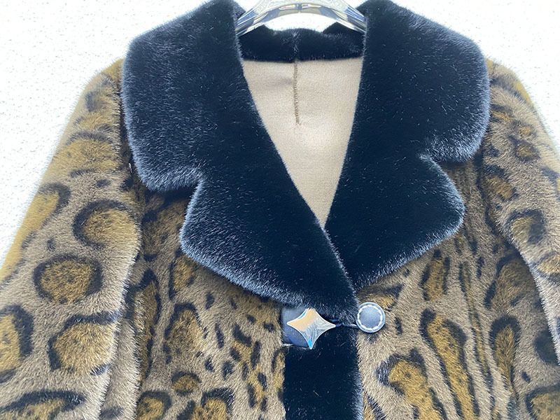 Faux Fur Coat Women's Fashion Winter Leopard Print Jacket With Stand Collar, Elegant & Warm Outerwear For Casual & Dressy Occasions_voghion.com