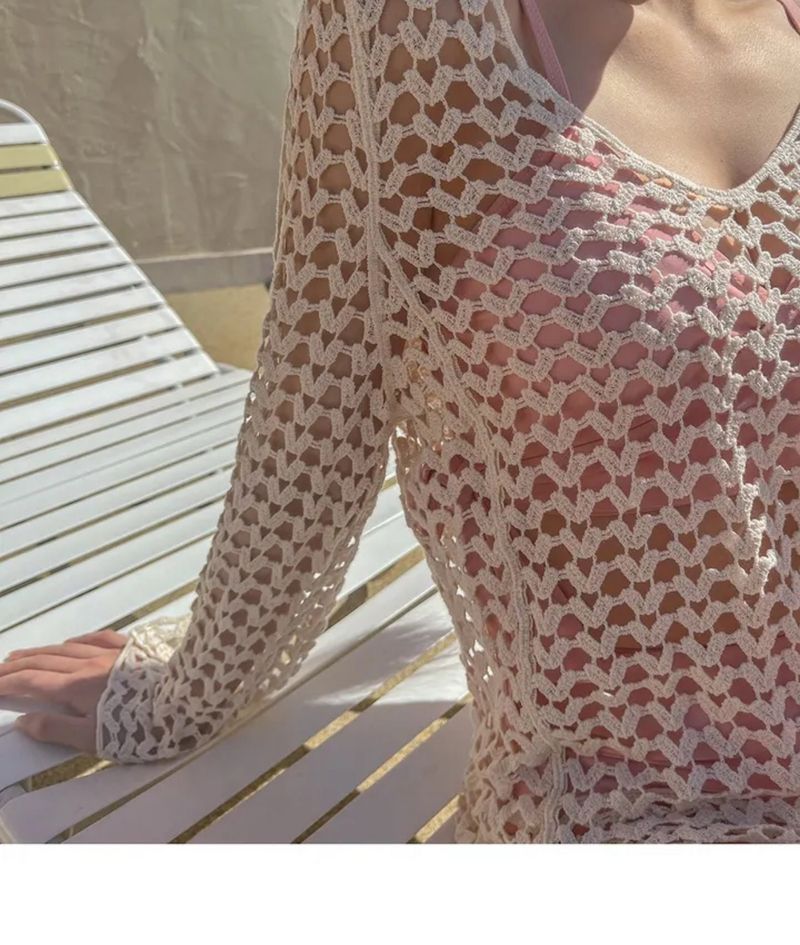 Maillot de bain cache-maillot de bain pour vacances européennes et américaines, pull ample, jupe de plage mi-longue, soleil_voghion.com