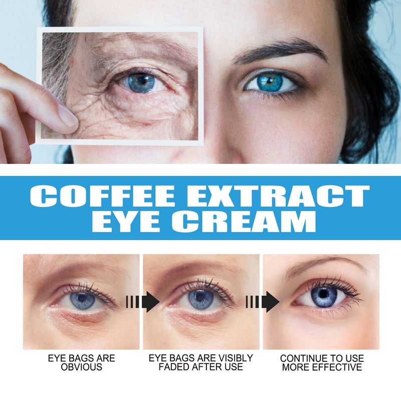 OUHOE Coffee Extract Eye Cream, Fade Out Fine Lines Eye Bags Moisturizing Eye Week Firming Embellish Skin_voghion.com